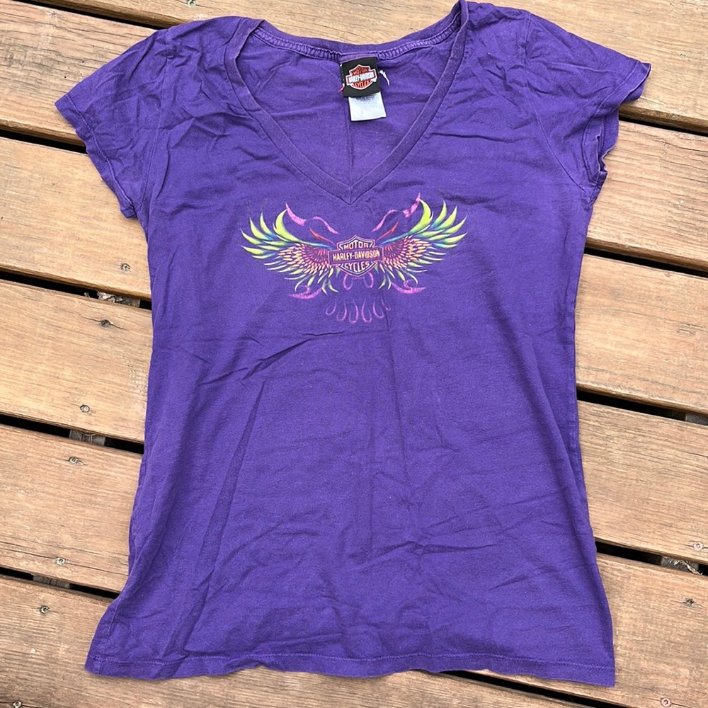 vintage purple harley davidson tee